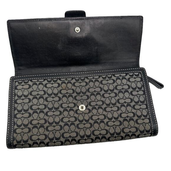 Vintage COACH y2k Soho Black and Gray Signature Canvas Wallet - Picture 6 of 10